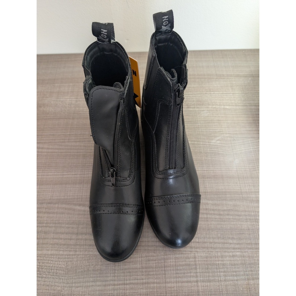 Saxon Syntovia Ladies Sz 7.5 Zip Paddock Boot Black Equestrian Riding Boots
